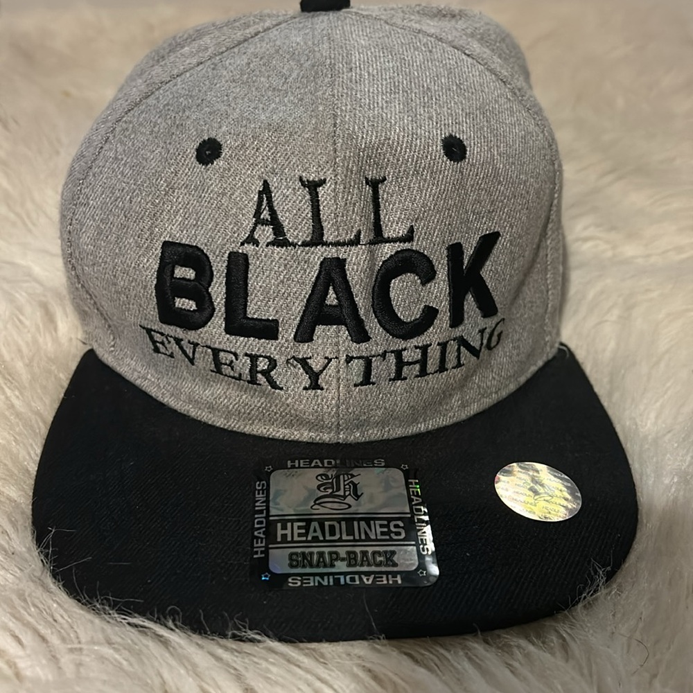 Headlines All Black Everything Snap-Back Black Gr… - image 8